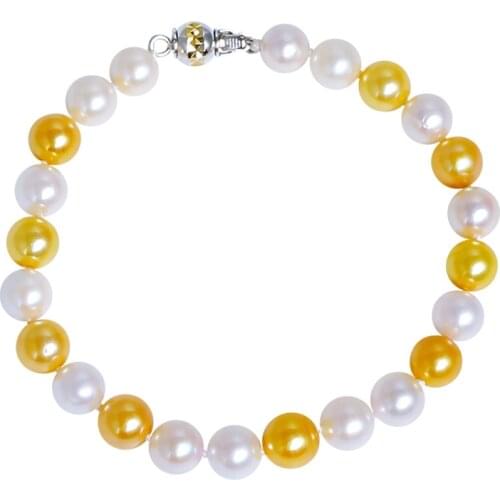 YS Japanese Saltwater Cultured Pearl bracelet Jewelry 6-7mm White Akoya Pearl Bracelet For Women
