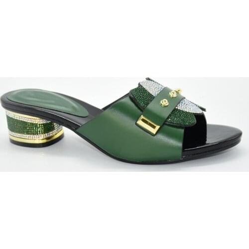 2020 High Square Heels Best Selling African Woman Sandals Shoe for Women Wedding Party Slipper High Quality Italian Design Shoes