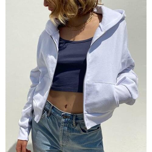 Women Casual Sporty Tracksuit Hoodies E-Girls Autumn Long Sleeve Zip Up Sweatshirt Coat Jacket Y2K Harajuku Clothes 2021