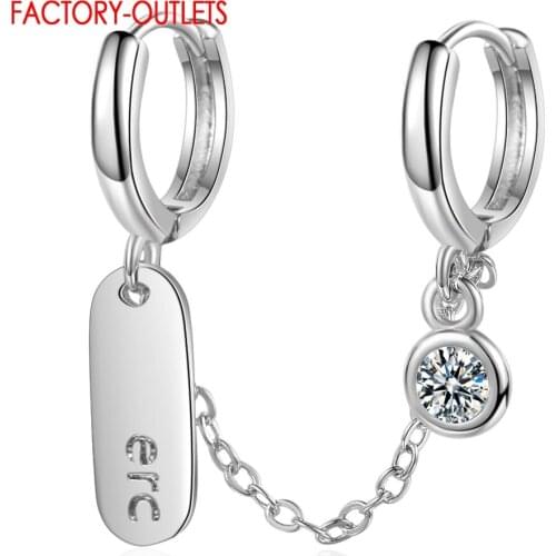Drop Shipping Genuine 925 Sterling Silver Dangle Earring For Women 1Pc For Selling Newest Model Double Ear Hole Drop Earrings