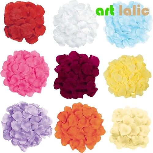 100pcs/bag Wedding Events Decoration Silk Rose Petals Table Artificial Flowers Engagement Celebrations Party Supplies