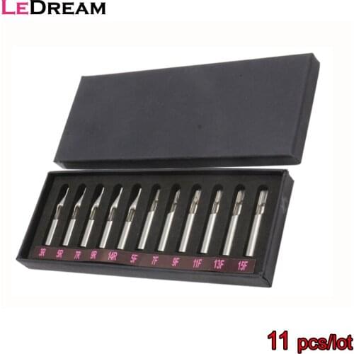 High Quality 11PCS 304 Stainless Steel Tattoo Tips Caps Nozzle Tips Set Kits RL F For Tattoo Needles Accessories