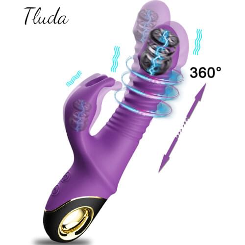 2021 Rabbit Vibrator Automatic Telescopic Rotation G-Spot Clitoris Stimulator Female Masturbation Sex Toys For Women Adults 18