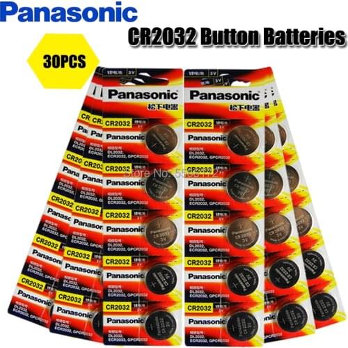 30pcs original brand new battery for PANASONIC cr2032 3v button cell coin batteries for watch computer cr 2032