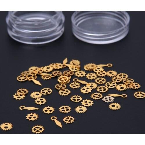 60Pcs Mixed Steampunk Cogs Gears Clock Hand Charm UV Frame Resin Jewelry Filling New