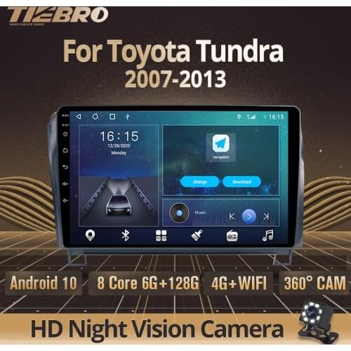 2DIN Android10.0 Car Radio For Toyota Tundra XK50 2007-2013 GPS Navigation Stereo Receiver Auto Radio Car Multimedia Player IGO