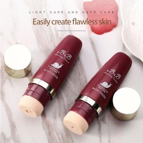 BB Cream Face Liquid Foundation Snail Repair Moisturizing Whitening Brighten Concealer Oil-control Face Base Comestics