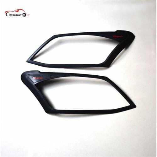 FREE SHIPING FOR 2012-2015 D-MAX Black front lamp coer Head & Back light cover for DMAXaccessory for D-MAX accessories