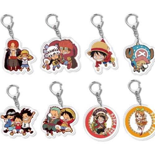 Anime One Piece Cosplay Keychain Cartoon Luffy Ace Nami Boa Hancock Chopper Acrylic Car Key Holder Chain Pendant Keyring