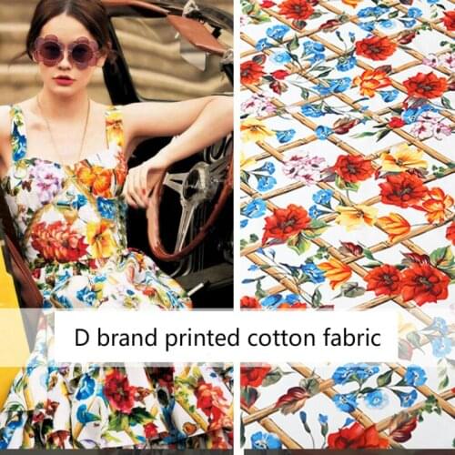 Brand custom printed 100% cotton poplin fabric cloth 140 cm width children pajamas parent-child clothing sewing fabric for dress