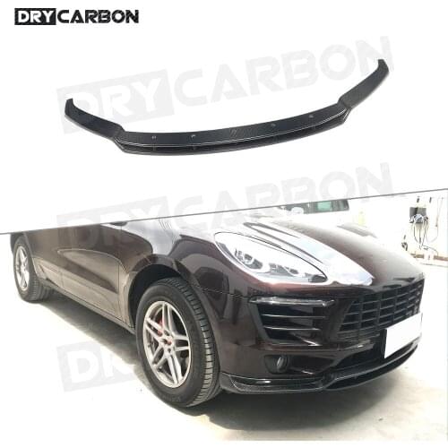 Case For Porsche Macan 2017 2018 Front Trunk Lip Spoiler Splitter Carbon Fiber Head Bumper Shovel Guard Car Styling
