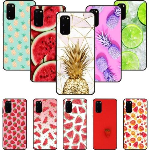 Phone Case For SamSung Galaxy S Note 10 20 7 6 9 8 Plus Edge E Ultra Lite Black Cover Prime Soft Hoesjes Luxury Fresh Fruit
