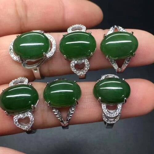 Natural and Tian Yu RING 925 sterling silver inlaid yu ring of female models