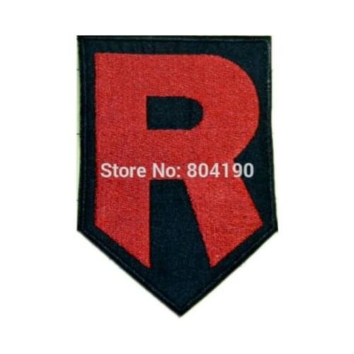 4" Team Rocket R logo Iron On Patch HOT Embroidered Emblem applique Costume Cosplay Team