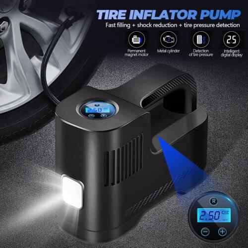 Digital Tire Inflator DC 12 V Air Pump Car Portable Air Inflator Pump Compressor With LED Lamp For Car Motorcycle Bicycle Moto
