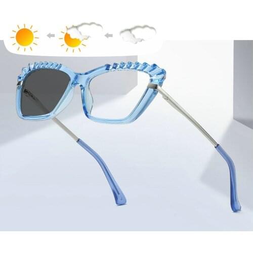 Oversized frame female photochromic reading glasses fashion luxury leopard large frame diopter retro optical reading glasses NX