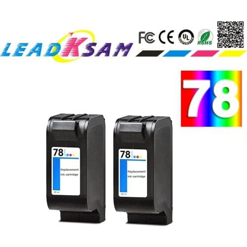 2x excellent replacement ink cartridge for 78 78A C6578A C6578D compatible for hp78 1180c 1220c 1280 1600c 6122 printer