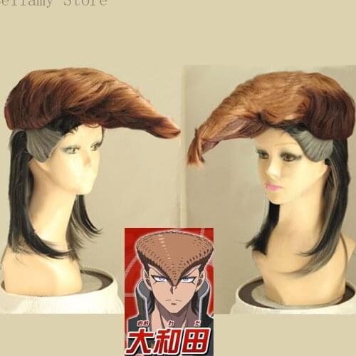 Anime Danganronpa v3 Mondo Owada Cosplay hairwear short Dark Brown Wig+Wig Cap