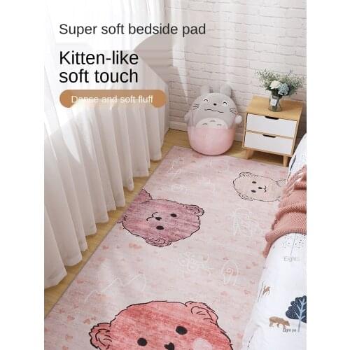 INS Style Bedroom Bedside Blanket Cute Girls Room Underbed Floor Mat Rug Long Household Internet Celebrity Mat