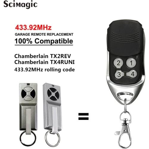 Compatible Chamberlain Liftmaster TX2REV TX4RUNI 433MHz Handsender Garage Door Remote Control 433.92 MHz Rolling Code