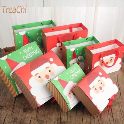 Christmas Gift Box Party Candy Biscuits with Hand Gift Box Diy Handmade Gift Box 10 Pcs/lot