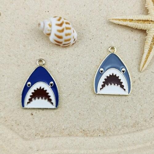 New Explosive Alloy Accessories Cute Sharks Handmade Diy Earrings Pendant Materials Marine Animals Sharks