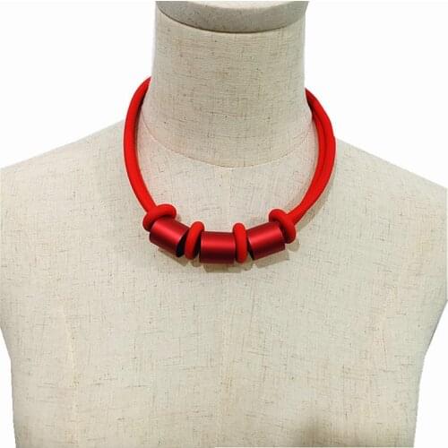 YD&YDBZ New Style Rubber Rope Short Necklace Charms For Women Gothic Metal Jewelry Necklaces Ethnic Clothing Accessories Chokers