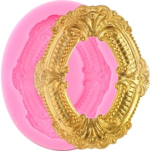Mirror Frame Silicone Mold Fondant Cake Border Decorating Tools Cupcake Topper Molds Chocolate Gumpaste Candy Resin Clay Moulds