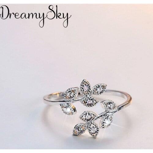 New Charming Crystal Leaf Finger Ring for Women Vintage Boho Knuckle Party Rings Gothic Punk Jewelry Gifts for Girls 2020