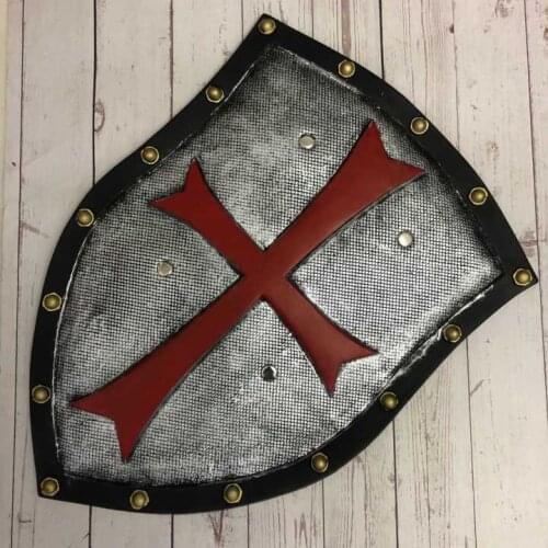 1:1 Shield Movie Game Anime Weapon Prop Role Play PU Action Figure Model Halloween Gift Cosplay Red Crusader Pope Knight