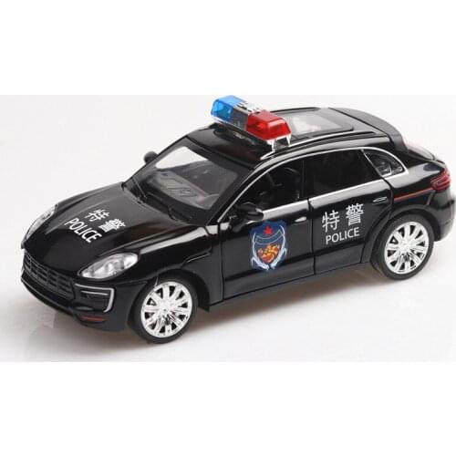 1:32 Toy Car Macan police firework car Metal Toy Alloy Car Diecasts & Toy Vehicles Car light sound Model Toy For Children