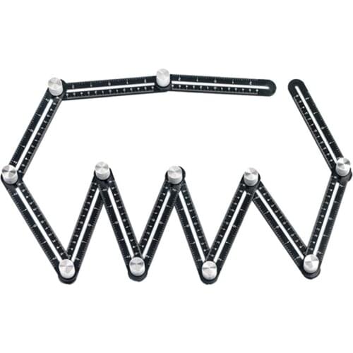 12-Side Rulers Tile Opening Locator Paving Floor Tiles Folding Rule Universal Perforation Multi Angle Measuring Ruler