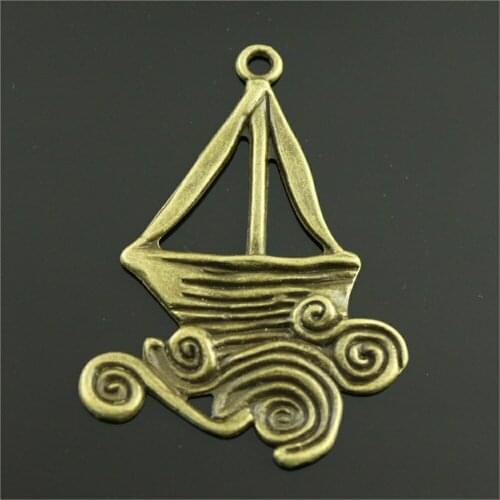 2pcs/lot Big Sailboat Charms For Jewelry Making 66x46mm Antique Bronze Plated Accessories