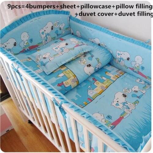 2017! 6/7pcs Cot bedding sets crib bedding sets for newborn baby gift Duvet Cover,120*60/120*70cm