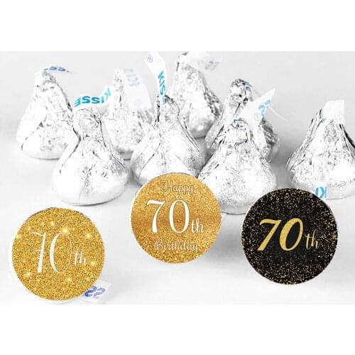 3.5cm/4.5cm 70th Happy Birthday Stickers Party Decorations 50days Kids Adult 70 Years Old Birthday party Celebration Seal Labels