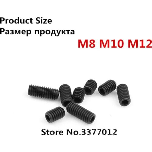 5pcs/lot 12.9 intensity black Headless Hexagon Screw M8 M10 M12 headless Top wire machine screw SZ005-6