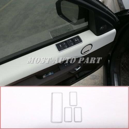 ABS Plastic Interior Window Lift Button Frame Cover Trim For Land Rover Discovery 5 L462 2017-2019 4pcs Car Decoration Car Trim