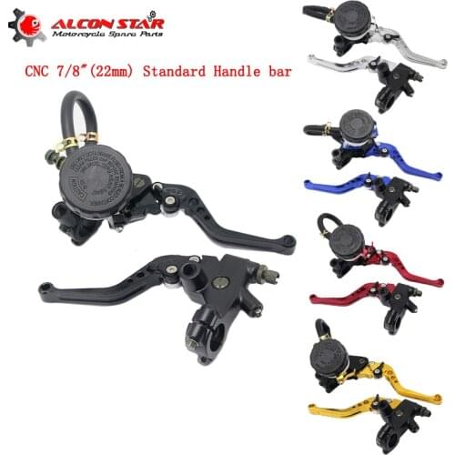 Alconstar Modified 7/8" 22mm Universal Motorcycle Front Brake Clutch Lever Master Cylinder Reservoir Set For 125-600CC Motors