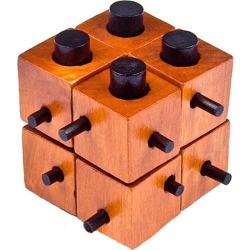 Wooden Toys Kong Ming Lock Puzzle Game Montessori Educational Magic Box of 8 Parts For Adult And Children Wooden Toys