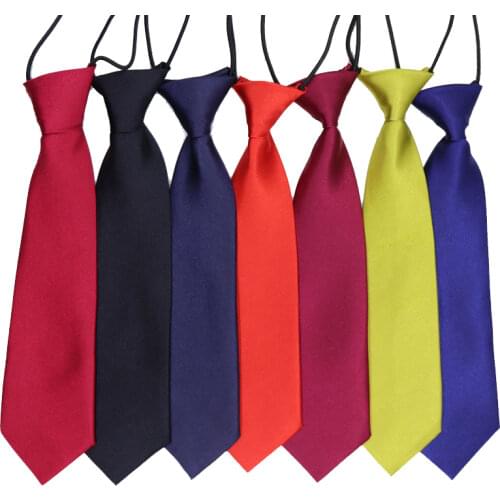 Childrens Necktie Solid Color Elastic Band Small Tie for Boys Student School Uniform Chorus Performance Shirt Accessories