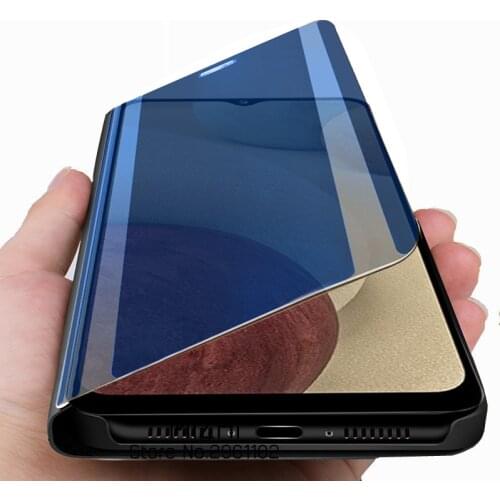 For Samsung a12 case Smart mirror flip case for samsung galaxy a12 a 12 12a a125f samsun magnetic stand cover coque