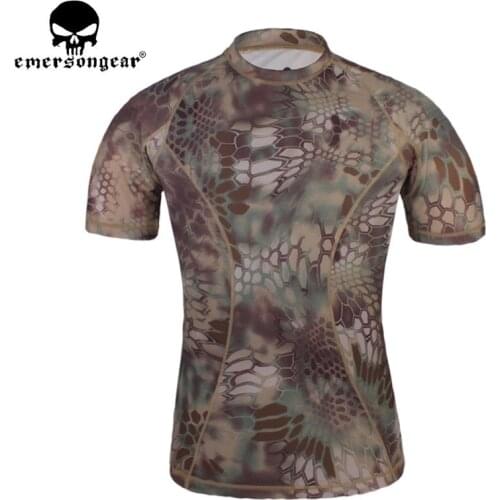 EMERSONGEAR Tactical Camouflage T-Shirt Camo Running Shirt Outdoor Sports Hunting Airsoft Breathable Short Sleeve Shirt EM8605