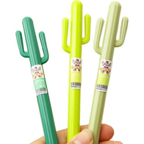 3Pcs/Lot Cute Cactus Design Gel Pen Pencils Writing Supplies Fashion Gift Office School Supplies