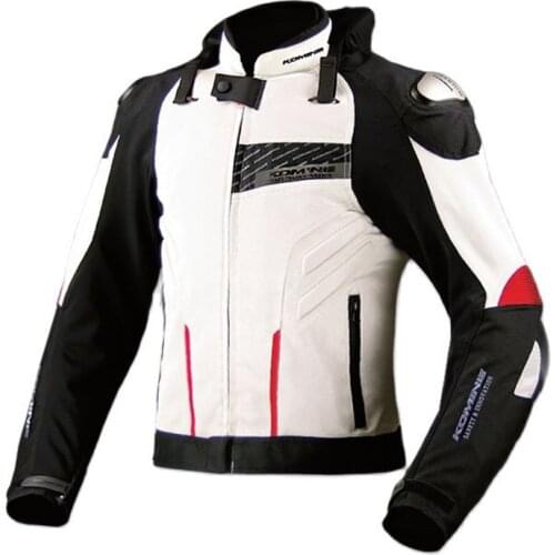 Komine Motorbike Scooter Mountain Bicycle Off Road White Black JacketsJK-015 Mesh Jacket With Protector