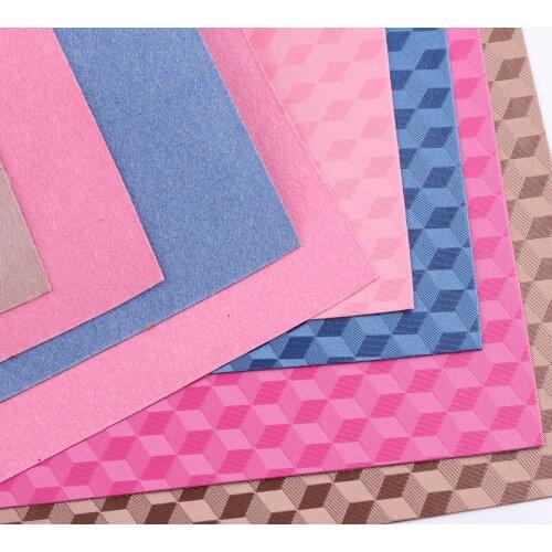Cube Leather Sheets A4 Faux Leather Pieces DIY Leather CraftPlaid Synthetic Leather Soft Crafts PU Leather Sewing