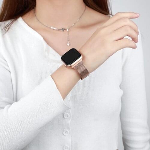 Metal Bracelet for Apple Watch 38mm 42mm 44mm 40mm Metal Bracelet Loop Strap for iWatch Series 5/4/3/2/1 38MM 40MM women strap