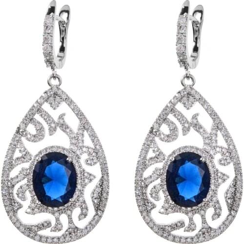 Fashionable and luxurious water drop shaped Zircon Earrings for women/girls Wedding Party Jewelry Earrings ER-338