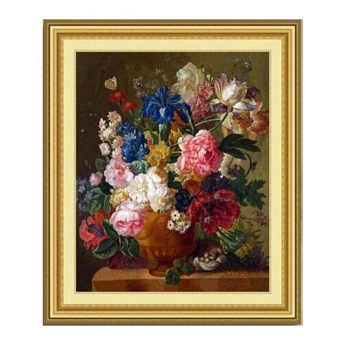14/16/18/27/28 87*72CM Needlework,DIY DMC Cross stitch,Sets For Embroidery kits, Blossom flower printed Cross-Stitch