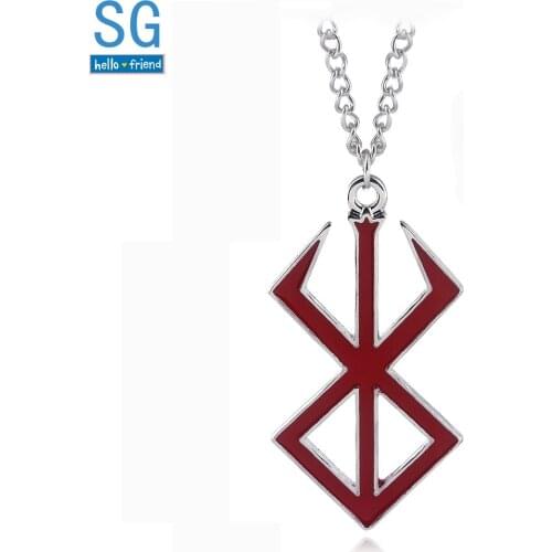 SG New Berserk Necklaces Pendants Guts Sword Red Logo Choker Dark Souls 3 Artorias Sword Men Car Bag Keyring Xams Gift