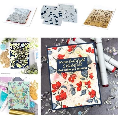 Flower Cluster Cutting Dies & Stamps & Stencil Scrapbook Dariy Decoration Stencil Embossing Template DIY Greeting Card Handmade